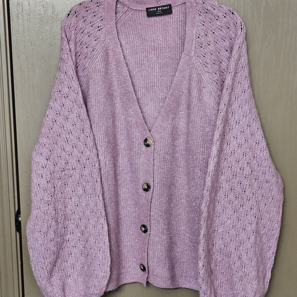 Lane Bryant Sweaters - Lane Bryant Women's Mauve V-Neck Cardigan 22/24